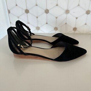 Seychelles Plateau Black Suede Flats from Anthropologie